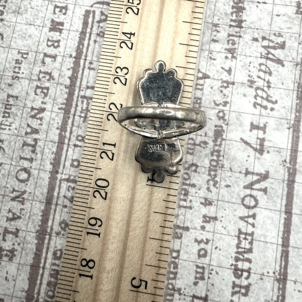 SOLD OUT Vintage Old Pawn Sterling Silver Turquoise Artisan Ring - Picture 9 of 15